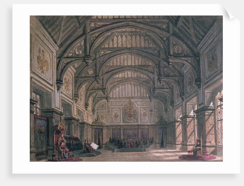 Stage set for Act III of the play 'Henry VIII' by William Shakespeare, 1882 by Philippe Marie Chaperon