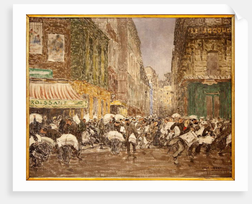 The release of the evening newspapers, rue du Croissant in 1914 by Jean-Louis Lefort