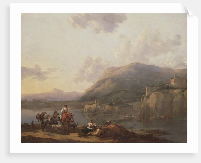 Mule-driver by a Ford by Nicolaes Pietersz. Berchem