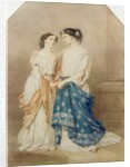 Scene from the 1848 production of 'Antigone' at the St. James Theatre with Mlle. Baptiste as Ismeme and Mme. Pechter as Antigone, 1848 by Alfred-Edward Chalon
