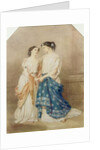Scene from the 1848 production of 'Antigone' at the St. James Theatre with Mlle. Baptiste as Ismeme and Mme. Pechter as Antigone, 1848 by Alfred-Edward Chalon