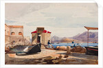 The Port at Gaeta, with additions by Princess Maria Annunziata di Borbone by Giacinto Gigante