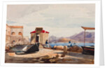 The Port at Gaeta, with additions by Princess Maria Annunziata di Borbone by Giacinto Gigante
