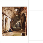 Woman praying at vaulted shrine in the amphitheatre of Pozzuoli, with additions by Princess Maria Annunziata di Borbone by Giacinto Gigante