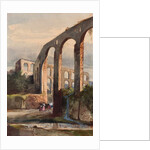 Women beneath the Roman aqueduct at Maddaloni, with additions by a Borbone pupil, possibly Princess Maria Annunziata di Borbone by Giacinto Gigante