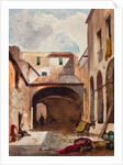 Passage and street with figures, with additions by a Borbone pupil, possibly Prince Alfonso Maria di Borbone, 1853 by Giacinto Gigante