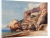 The Capuchin Monastery at Amalfi from the beach, with additions by a Borbone pupil by Giacinto Gigante