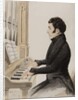 Tom Pinch playing the Salisbury organ by Hablot Knight Browne