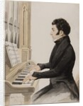 Tom Pinch playing the Salisbury organ by Hablot Knight Browne