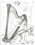 The Harpist 8th day cafe Manchester, 2007 by Vincent Alexander Booth