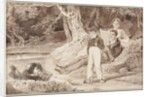 Four figures among the trees on a hot day, 1807 by John Harden