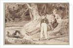 Four figures among the trees on a hot day, 1807 by John Harden