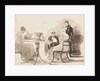 Man standing at a table with three seated women by John Harden