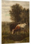 Two Cows in a Landscape by William Frederick Hulk