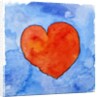 Red heart on blue, 2011 by Jennifer Abbott