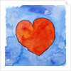 Red heart on blue, 2011 by Jennifer Abbott