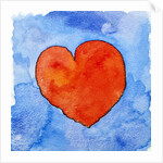 Red heart on blue, 2011 by Jennifer Abbott