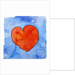 Red heart on blue, 2011 by Jennifer Abbott