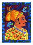 Maharaja with blue birds, 2011 by Jane Tattersfield