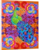Peacock with flowers, 2015 by Jane Tattersfield