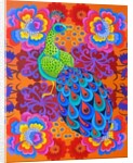 Peacock with flowers, 2015 by Jane Tattersfield