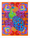 Peacock with flowers, 2015 by Jane Tattersfield