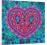 Folk Heart on green, 2016 by Jane Tattersfield