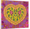 Valentine's folk heart on pink, 2016 by Jane Tattersfield
