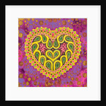 Valentine's folk heart on pink, 2016 by Jane Tattersfield