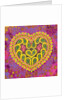 Valentine's folk heart on pink, 2016 by Jane Tattersfield