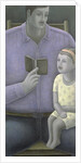 Man reading to Girl by Ruth Addinall