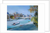Barge sailing down the river Seine in Paris by Anne Durham