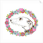 Silvertips Greyhound With Floral Border, 2012 by Jo Chambers