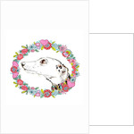 Silvertips Greyhound With Floral Border, 2012 by Jo Chambers
