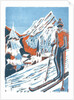 Ski, 2015, linoprint by Charlotte Orr