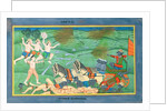 The Battle of Lanka, between Rama and Ravana, King of the Rakshasas by Rajasthani School