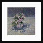 Pinks in stripey jug, 2013 by Sue Wales