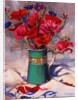 Poppies & cornflowers in green jug, 1994 by Sue Wales