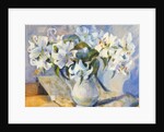 Lilies in white jug, 2000 by Sue Wales