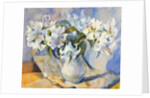 Lilies in white jug, 2000 by Sue Wales
