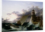 Boat by a Lighthouse, a Squall Going Off by Francis Danby