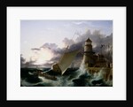 Boat by a Lighthouse, a Squall Going Off by Francis Danby