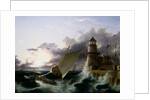 Boat by a Lighthouse, a Squall Going Off by Francis Danby