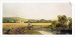 A Cornfield by a Backwater near a Village in the Thames Valley by Peter de Wint