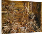 A Gardener in a Potting Shed with Pineapples and Various Vegetables by Alfred William Hunt