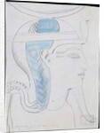 Study of a Relief of the Head of the God Khonsu in the Temple of Seti I, Abydos, 1874 by Frederick Arthur Bridgman