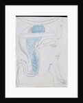 Study of a Relief of the Head of the God Khonsu in the Temple of Seti I, Abydos, 1874 by Frederick Arthur Bridgman
