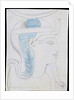 Study of a Relief of the Head of the God Khonsu in the Temple of Seti I, Abydos, 1874 by Frederick Arthur Bridgman