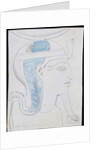 Study of a Relief of the Head of the God Khonsu in the Temple of Seti I, Abydos, 1874 by Frederick Arthur Bridgman