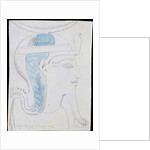 Study of a Relief of the Head of the God Khonsu in the Temple of Seti I, Abydos, 1874 by Frederick Arthur Bridgman